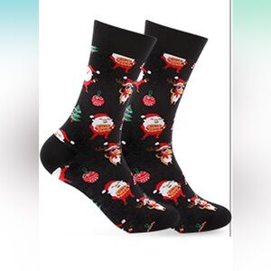5for$10 Christmas Socks Deer Santa Breathable Socks Winter Warm Mid-Calf Socks